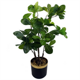 Leaf Artificial Tropical Bonsai Ficus Tree with Wired Stems in Pot – Low-Maintenance Indoor Decor, 60cm