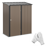 Outsunny Steel Garden Shed with Lockable Door and Sloped Roof – Outdoor Tool Storage, 161.5 x 94.5 x 196 cm