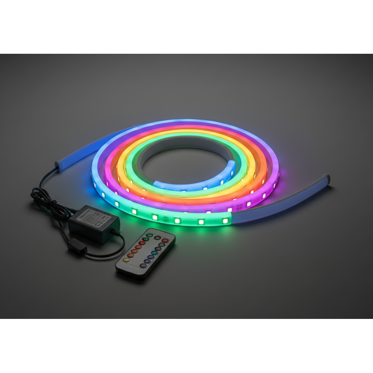 ExtraStar 5M Neon RGB LED Strip Light with Power Adapter & Remote Control – 9W/M Mood Lighting