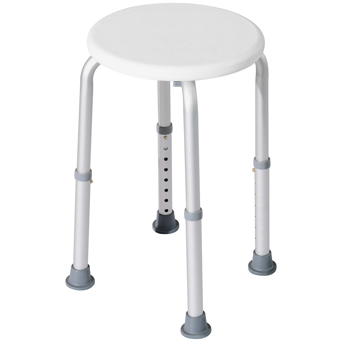 HOMCOM Adjustable Bath Chair Shower Stool with Suction Pads – Bathroom Safety Aid for the Elderly