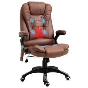 Brown heated massage executive chair