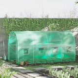 Walk-in Polytunnel Greenhouse with Galvanised Steel Frame & Roll-Up Windows – Garden Grow Tunnel, Green