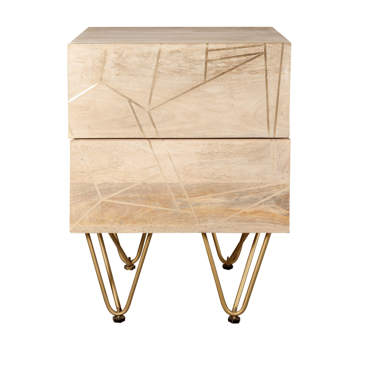 Light gold 2-drawer side table