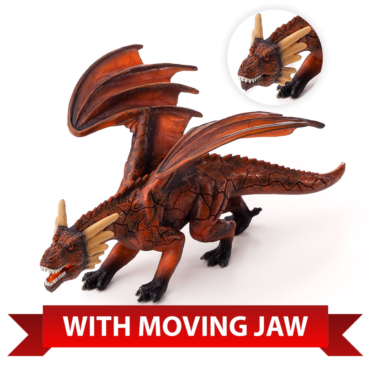 MojoFun Fire Dragon Toy Figurine – Fantasy Creature Model