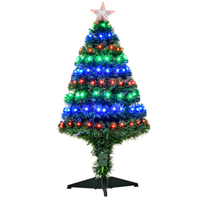 3ft multi-coloured fibre optic Christmas tree