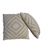 Artisan Furniture Tacy Bohemian Cotton Cushion Set of 2 – Diamond Woven Design with Tassels, Sage Green