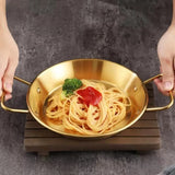 3 Piece Stainless Steel Double-Handle Frying Pan Set, 22cm, 24cm and 26cm – Seafood, Rice and Stir Fry Pans