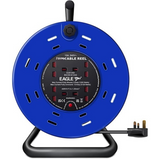 Eagle 4 Socket 15m Cable Extension Reel with Metal A-Frame and Overheat Protection – Workshop & Home Power