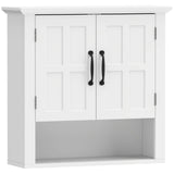 HOMCOM Wall-Mounted Bathroom Cabinet with 2 Doors & Adjustable Shelf – Medicine Cabinet, White