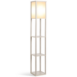 Storage Shelf Floor Lamp – White & Oak