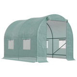 Outsunny Reinforced Walk-In Polytunnel Greenhouse with Steel Frame, PE Cover & Mesh Windows – 2.5 x 2m