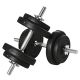 HOMCOM 20kg Adjustable Dumbbell Set with Non-Slip Grips & Stackable Plates – Home Gym Hand Weights, Black