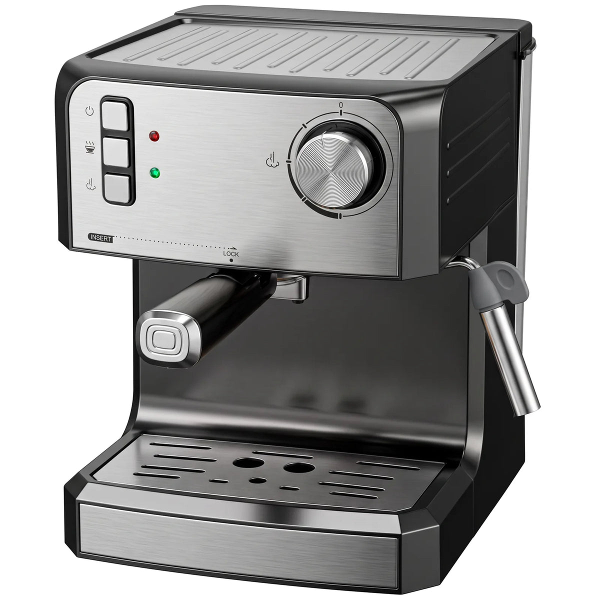 HOMCOM 20-Bar Semi-Automatic Espresso Machine with Frother Wand and 1.6 L Water Tank – Cappuccino Maker, Black