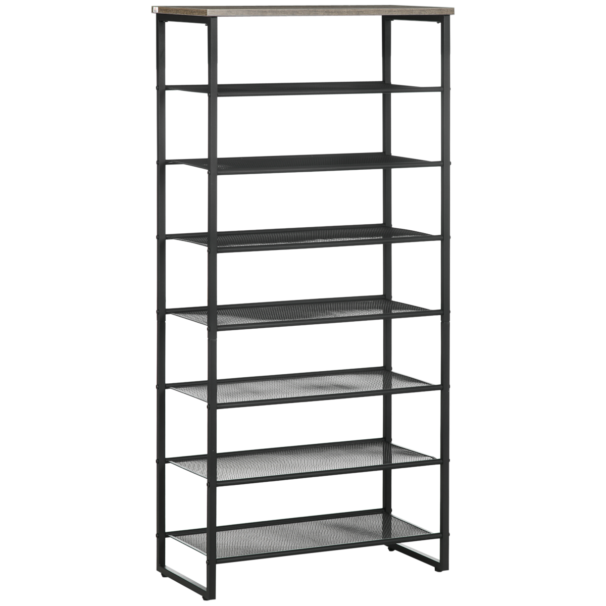 HOMCOM 8-Tier Metal Shoe Rack with Mesh Shelves, Holds 21–24 Pairs, 126cm Tall