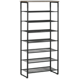 HOMCOM 8-Tier Metal Shoe Rack with Mesh Shelves, Holds 21–24 Pairs, 126cm Tall