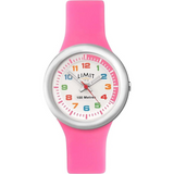 Limit Girls' Analogue Watch – White Dial, Pink Silicone Strap, 100m Water Resistant