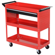 Red 3-tier rolling tool trolley cart