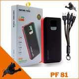 Panther Force PF81 20000mAh Power Bank with PD3.0 22.5W Fast Charging – 3 Outputs, LED Indicator, USB-C Input