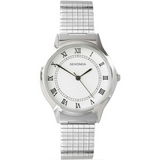 Sekonda Men's Watch, White Roman Numeral Dial, Silver Expandable Bracelet – 3022B