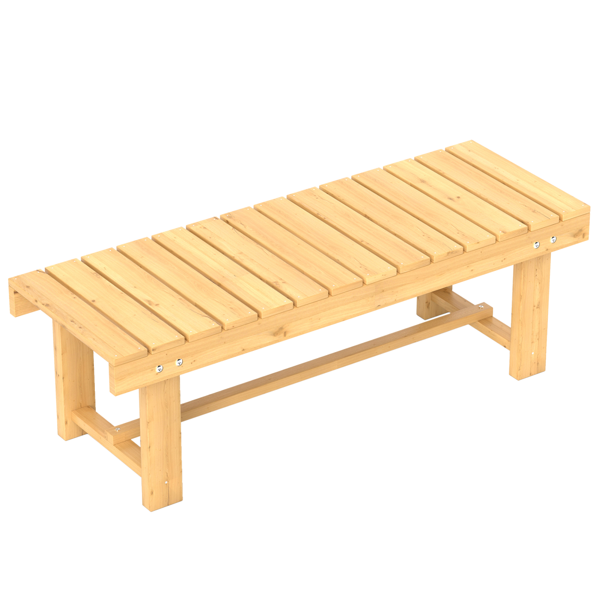 Outsunny 2-Seater Solid Fir Wood Garden Bench – Weather Resistant Outdoor Patio Seat with Foot Rest