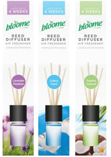 Bloome Fragranced Reed Diffusers, 30ml – Natural Scent Diffusion Home Fragrance, Assorted