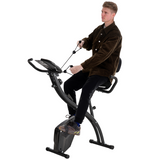HOMCOM 2-in-1 Folding Exercise Bike with 8 Resistance Levels, LCD Monitor & Pulse Sensor – Upright, Recumbent, Black