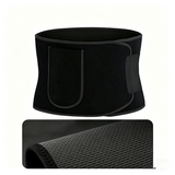 Waist Trimmer Belt with Phone Pocket – Adjustable Neoprene Workout Sweat Band, Black