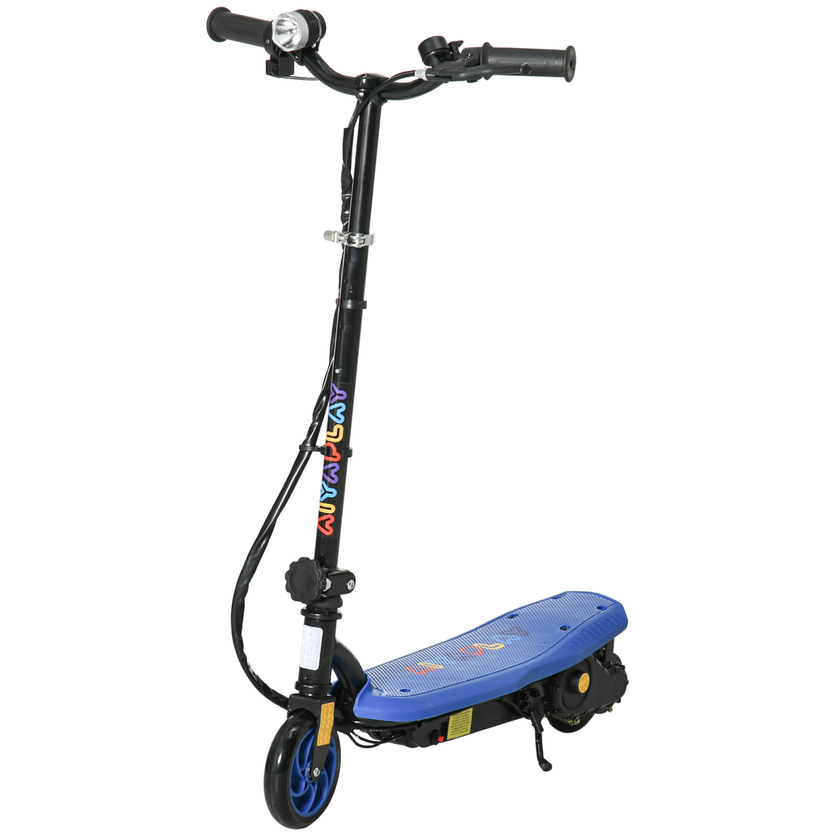 Kids Folding Electric Scooter with LED Headlight, Hand Brake & Adjustable Handlebars – For Ages 7-14, Blue