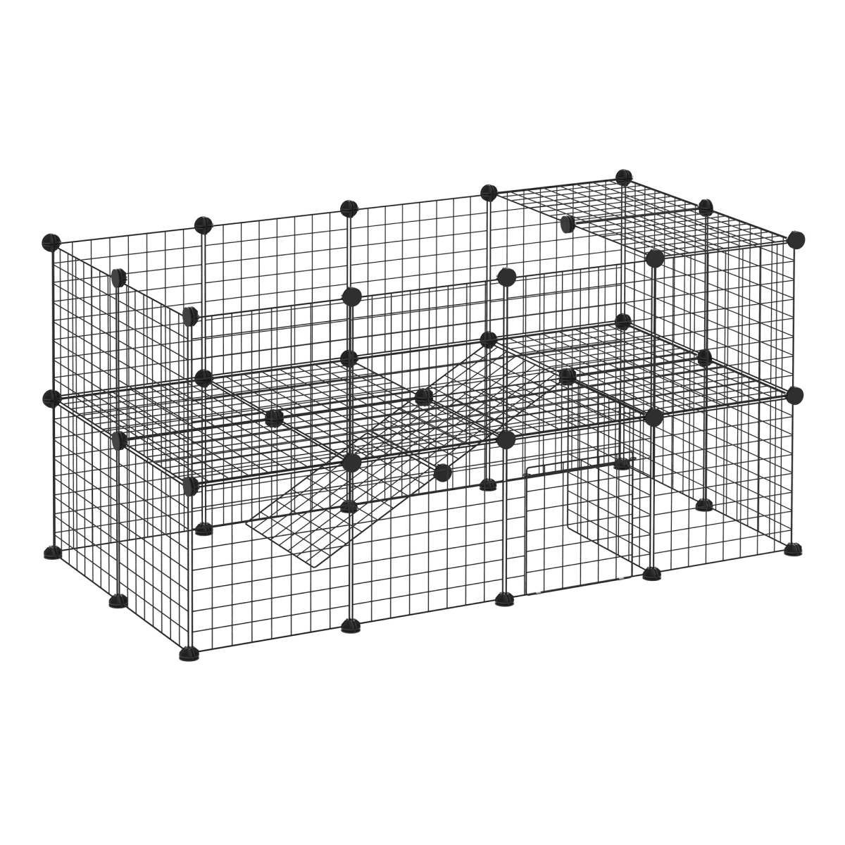 PawHut DIY 36-Panel Small Animal Playpen – Metal Cage with Door for Rabbits, Guinea Pigs and Chinchillas