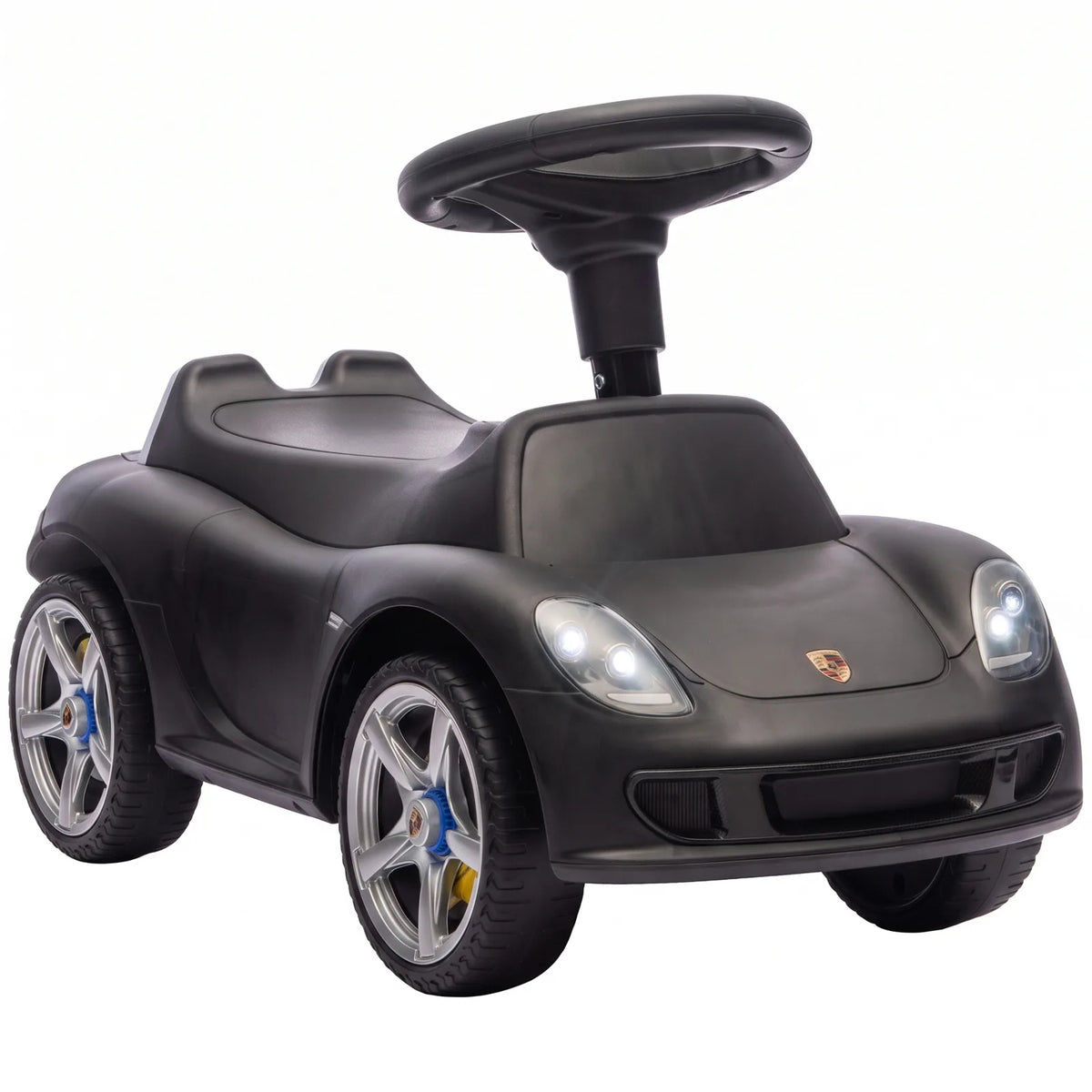 AIYAPLAY Porsche Licensed Toddler Ride-On Car with Horn, Headlights & Sounds – 18–36 Months, Matte Black