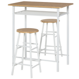 White and oak bar dining set
