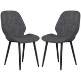 HOMCOM grey upholstered dining chairs