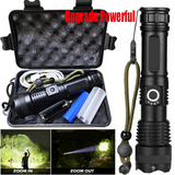USB Rechargeable LED Flashlight with 5 Lighting Modes and Zoom – Camping and Hiking Torch, Black