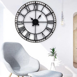 Large Roman Numeral Metal Wall Clock, 88cm – Statement Battery Clock for Any Room