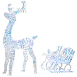 Outsunny Lighted Reindeer & Sleigh, 170 LEDs