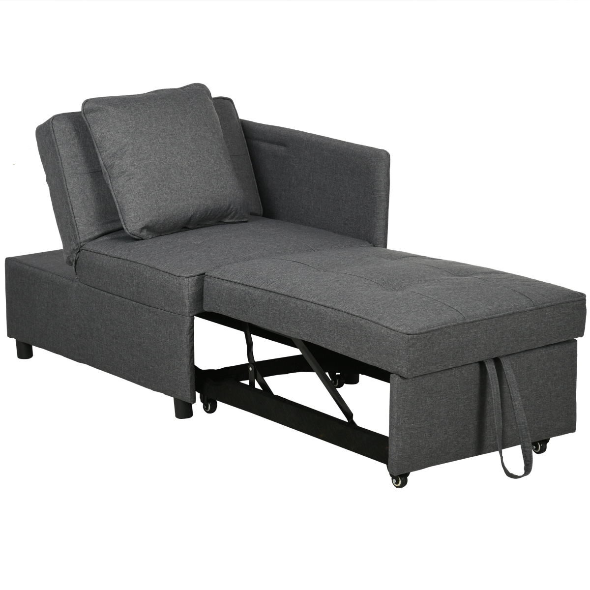 HOMCOM grey folding sofa bed chair