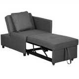 HOMCOM grey folding sofa bed chair