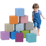 HOMCOM 12 Piece Soft Play Blocks for Toddlers – High-Density Foam Climbing and Crawling Toys, Multi-colour