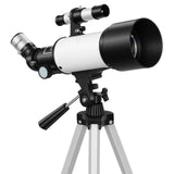 Outsunny Astronomy Telescope with 70 mm Aperture, Adjustable Tripod & Carry Bag – Beginner Stargazing, White