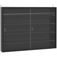 Black glass door display cabinet