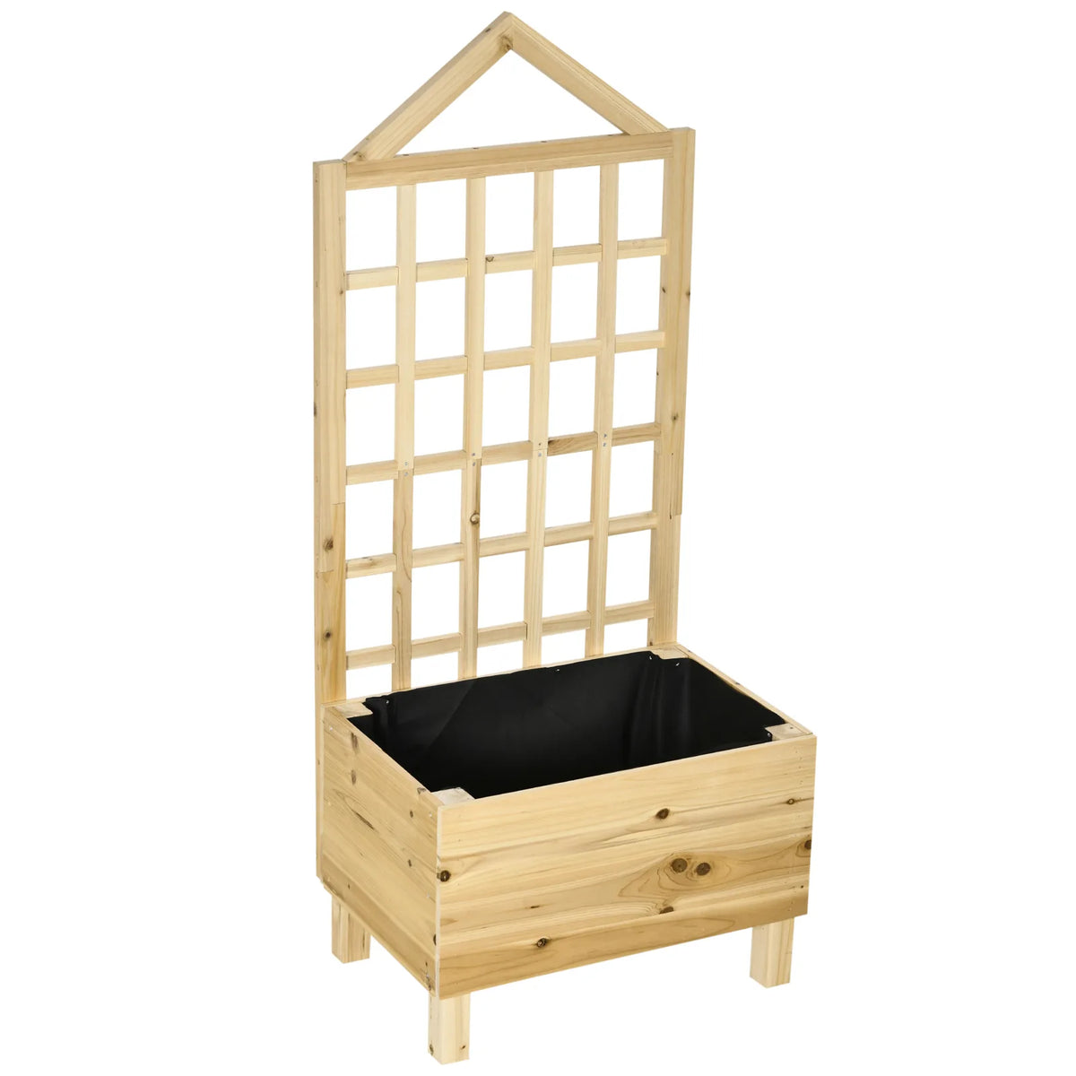 Outsunny Distressed Wood Planter with Trellis, 90x43x150cm