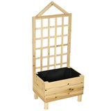 Outsunny Distressed Wood Planter with Trellis, 90x43x150cm