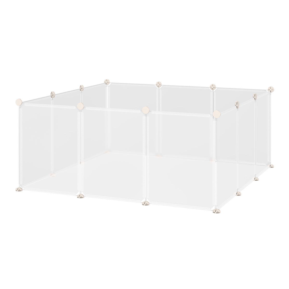 Pawhut 12-Panel DIY Small Animal Playpen with Connectors – Indoor Cage for Rabbits, Chinchillas & Guinea Pigs