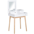 White dressing table with flip-up mirror