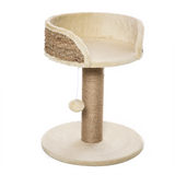 Pawhut Small Cat Tree with Jute Scratching Post, Plush Perch Bed and Hanging Ball – Indoor Cat Activity Centre