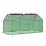 Outsunny Mini Greenhouse with Durable PE Cover and Zipped Roll-Up Windows – Garden Plant Growing Shelter, 119 x 60 x 60cm