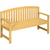 Outsunny 2-Person Wooden Garden Bench with Armrests & High Back – Fir Wood Outdoor Patio Seating, Orange