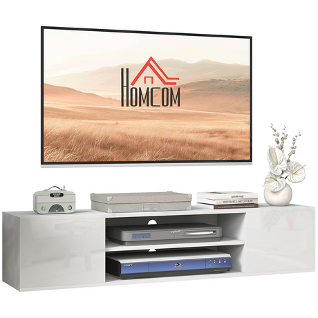 HOMCOM white floating TV unit