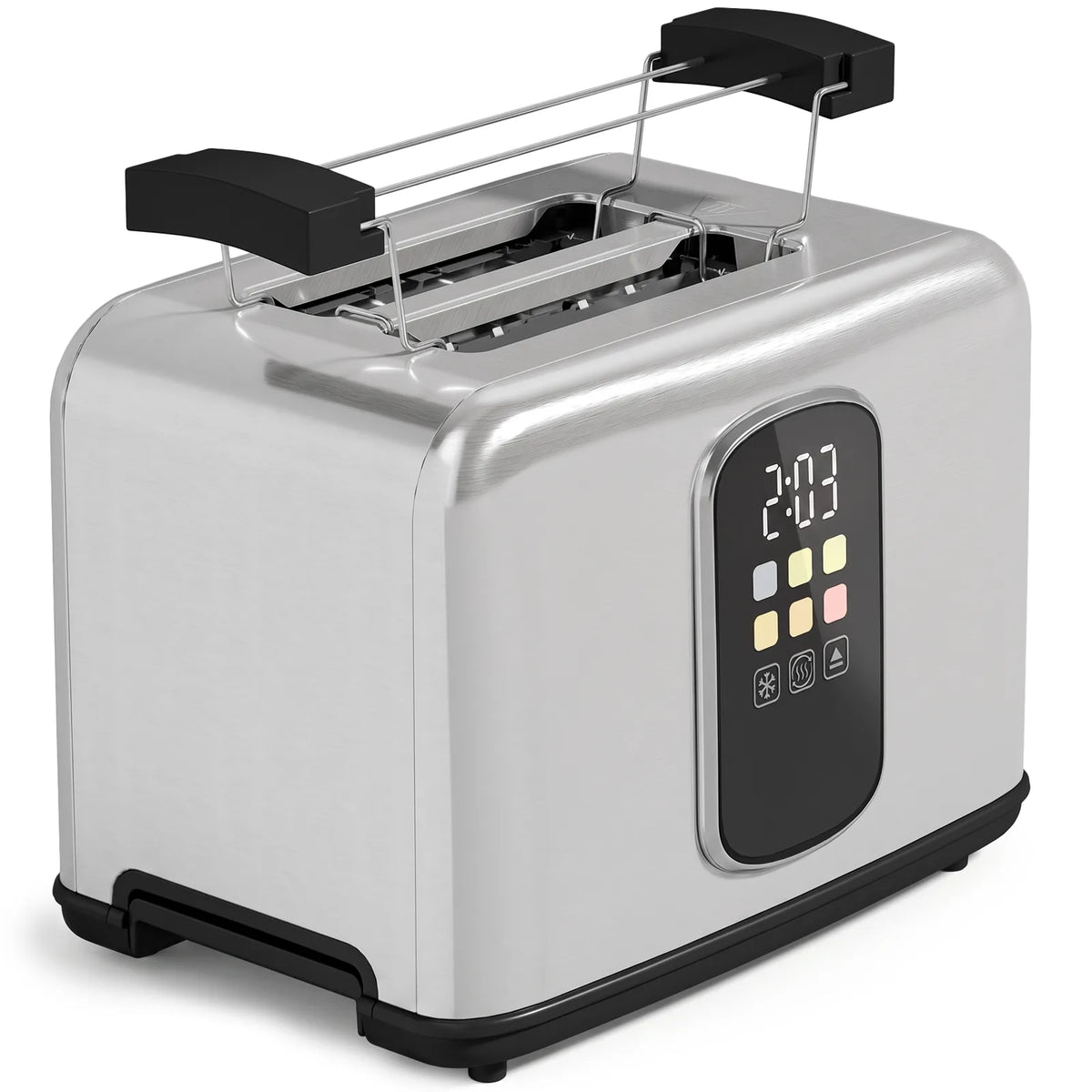 HOMCOM 2 Slice Smart Toaster with Touch Screen, LED Countdown, Warming Rack & Memory Function – 6 Browning Levels