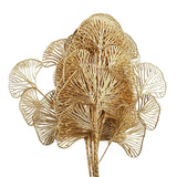 Golden Leaves Flower Arrangement Decoration, Pack of 6 – 65cm Wired Gold-Dipped Stems